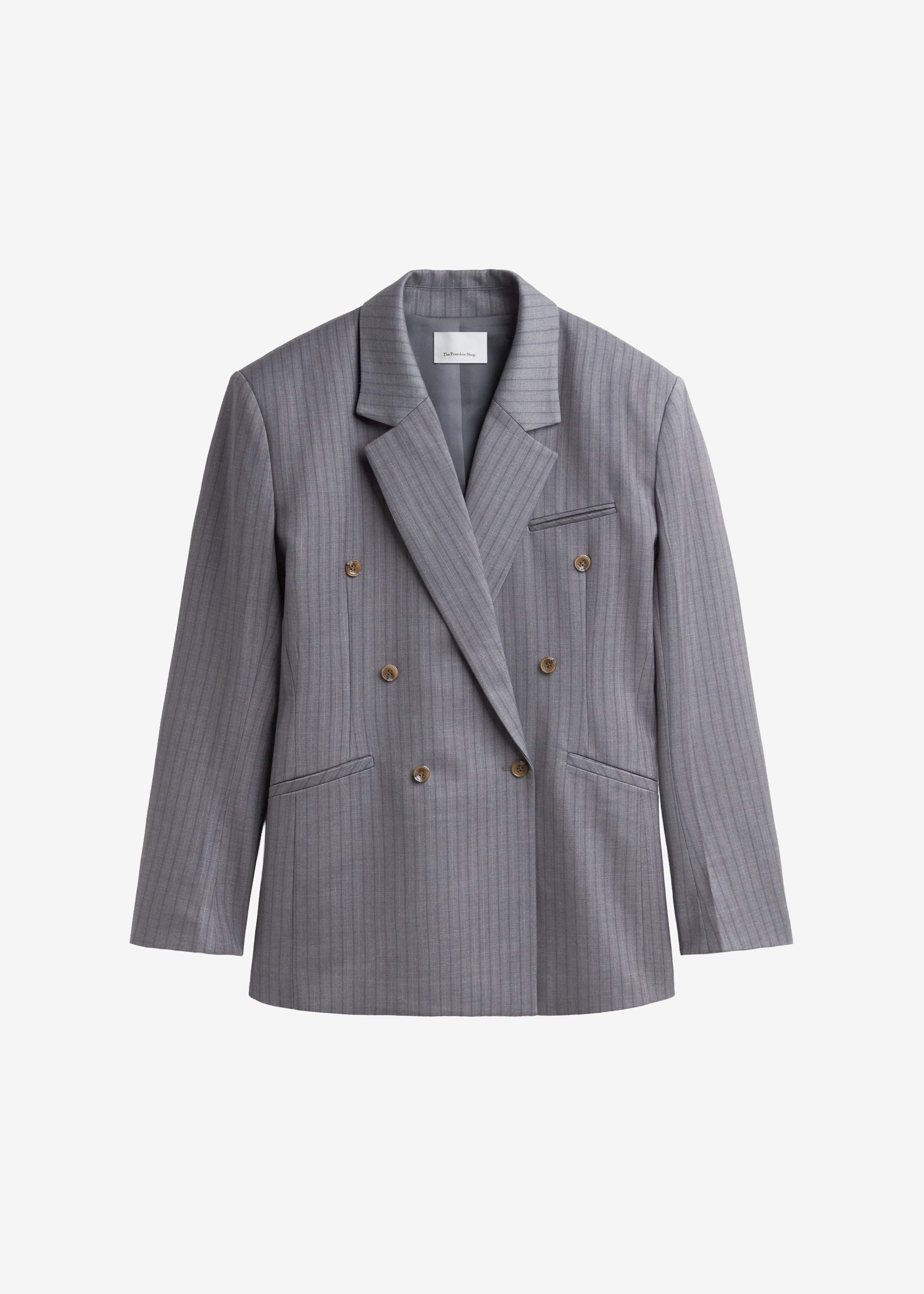 Helmond Double-Breasted Blazer - Grey Multi Stripe