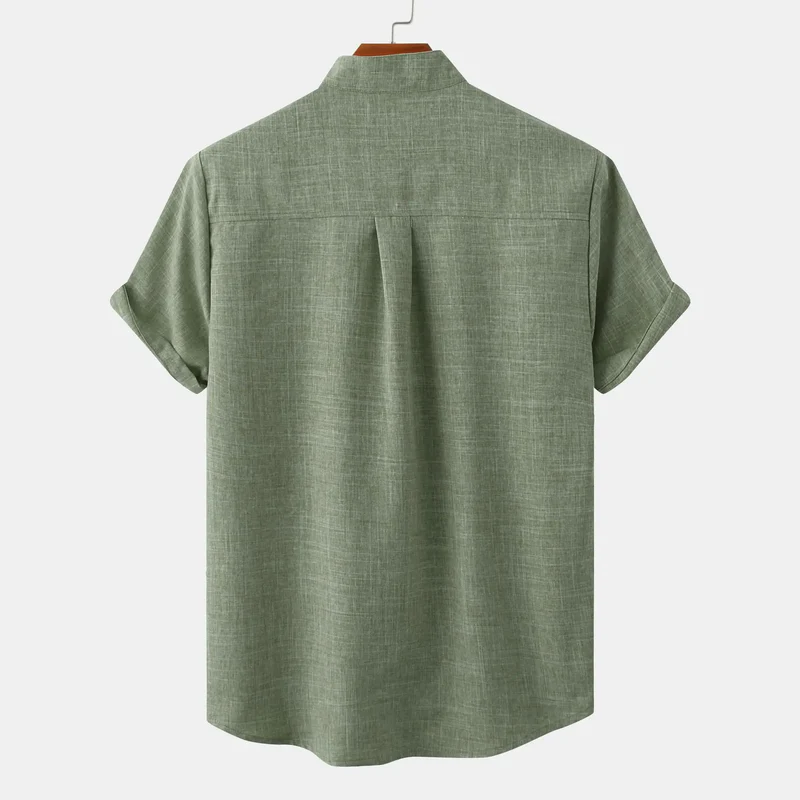 Heathered linen-blend shirt