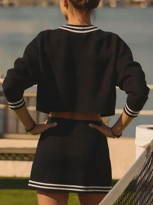 Women’s 2 Piece Knit Sweater & Mini Skirt Set