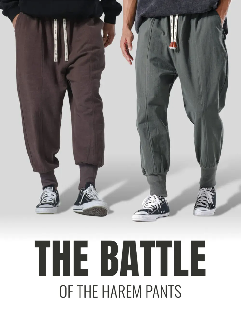 Contrast Color Drawstring Knitted Pencil Pants