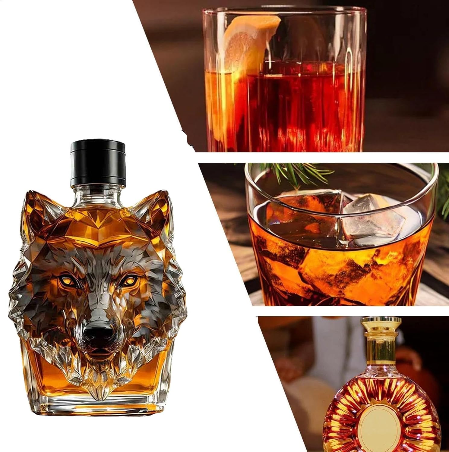 Limited Edition Howl's Haven: Wolf - Crested Whiskey Bottle