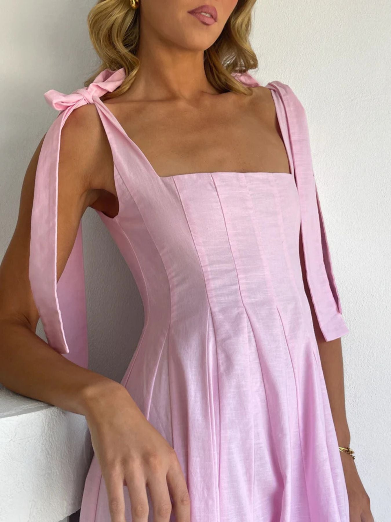 Gradient Tie Shoulder Maxi Dress