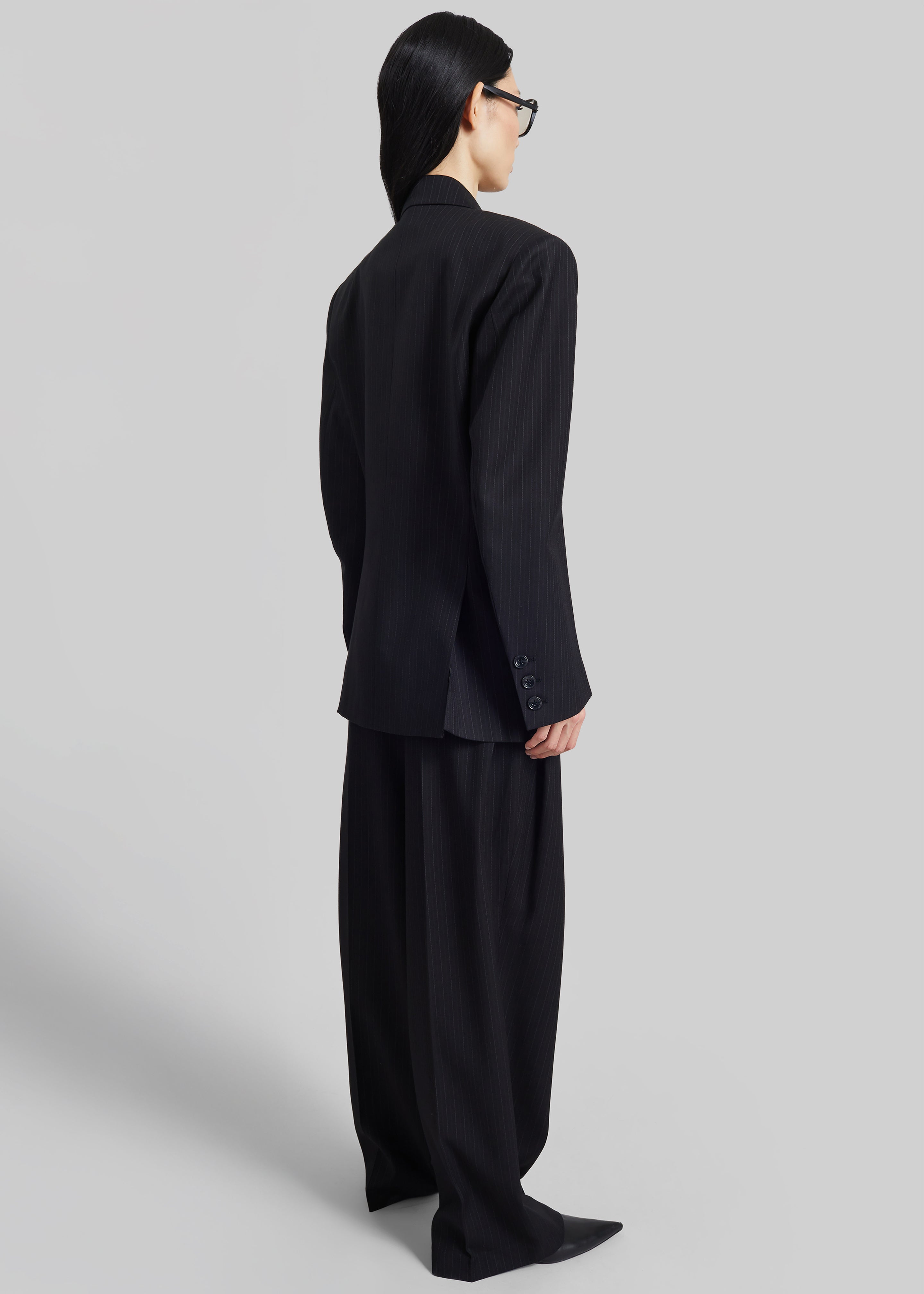 Helmond Double-Breasted Blazer - Black Multi Stripe