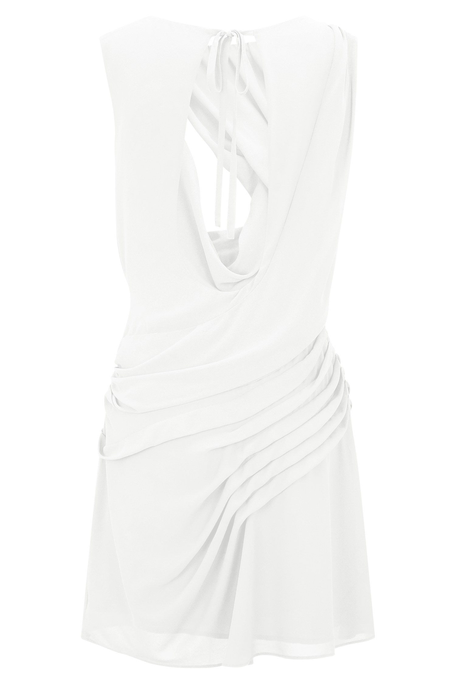 White Chiffon Mini Dress