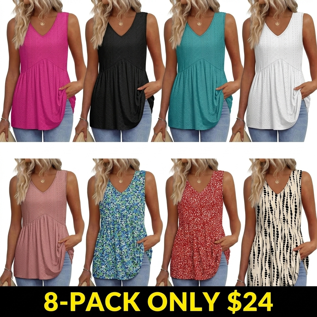 Women's Flowy Babydoll Peplum Tank Top