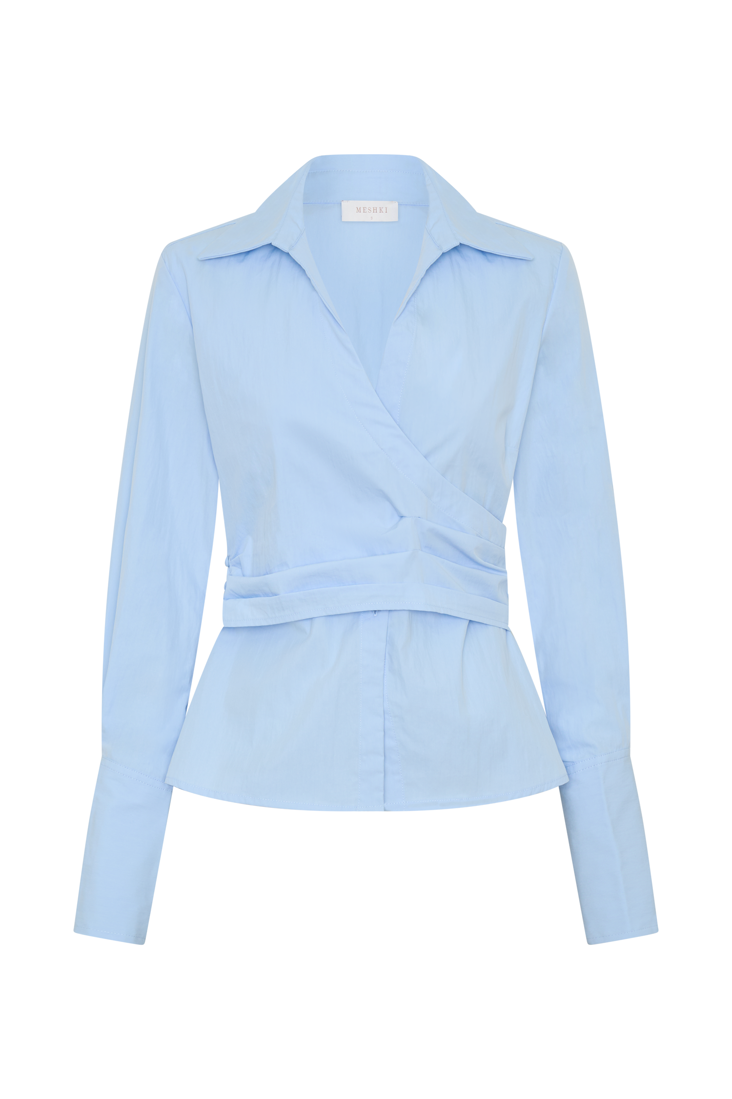 Blue Wrap Cotton Shirt