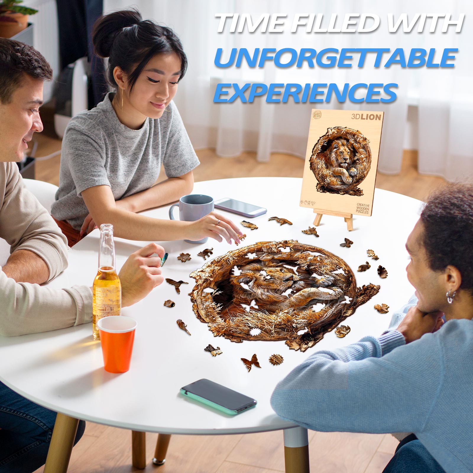 Lion In Cave Wooden Jigsaw Puzzle