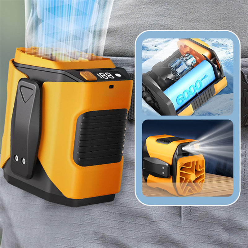 🏖️Sale For 50% OFF🌀6000mAh Multifuntion Waist Fan with 100 Speeds & Flashlight🌬️⚡