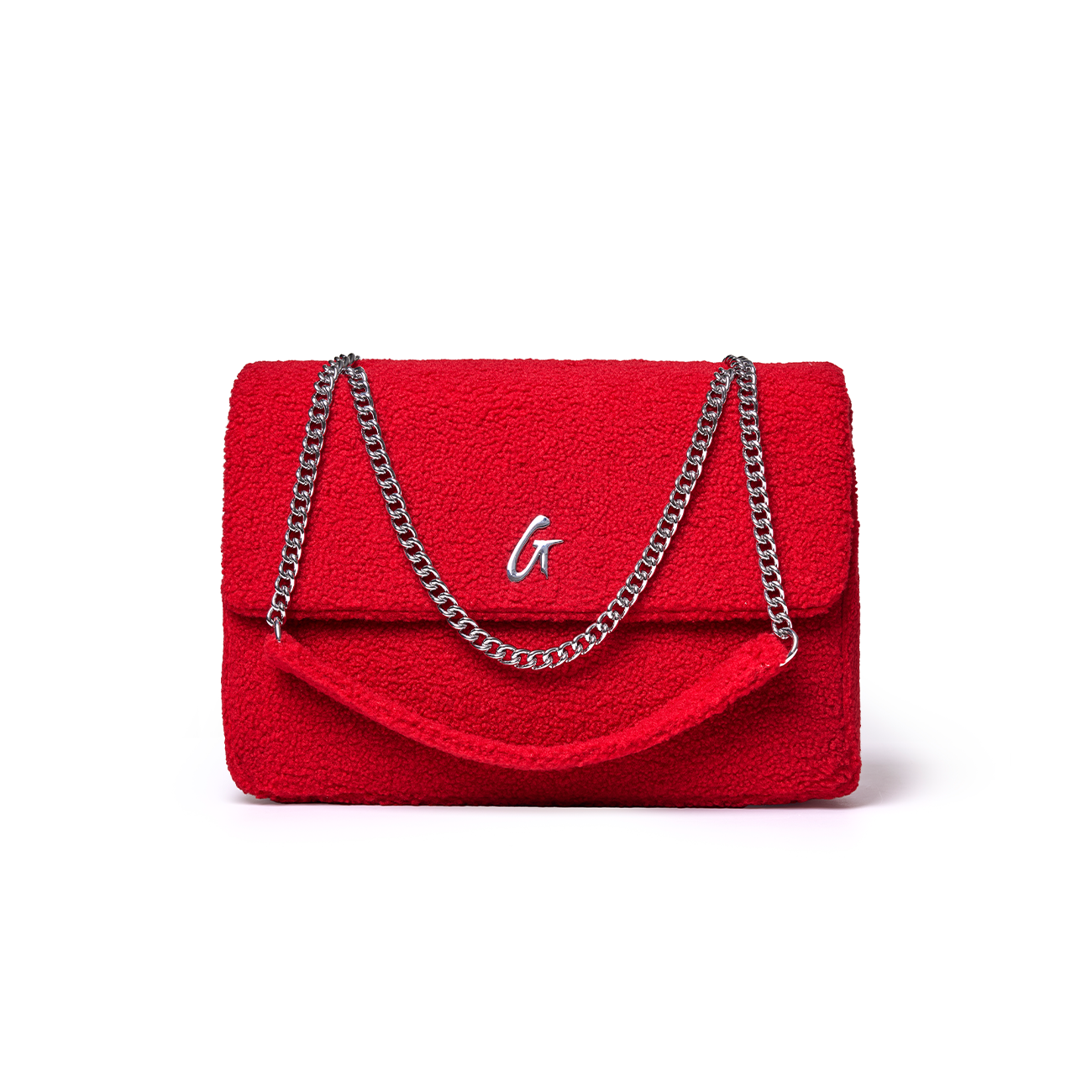 LARGE TEDDY FLAP BAG - RED