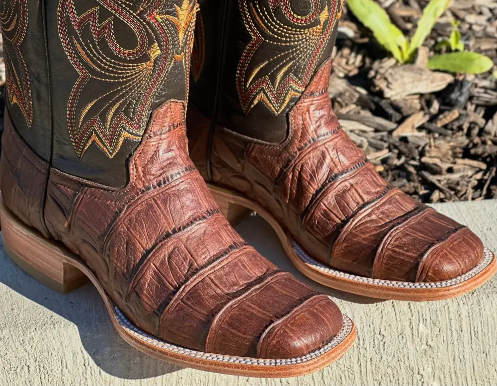 Men’s Western Brown American Belly Gator With Brown Shaft