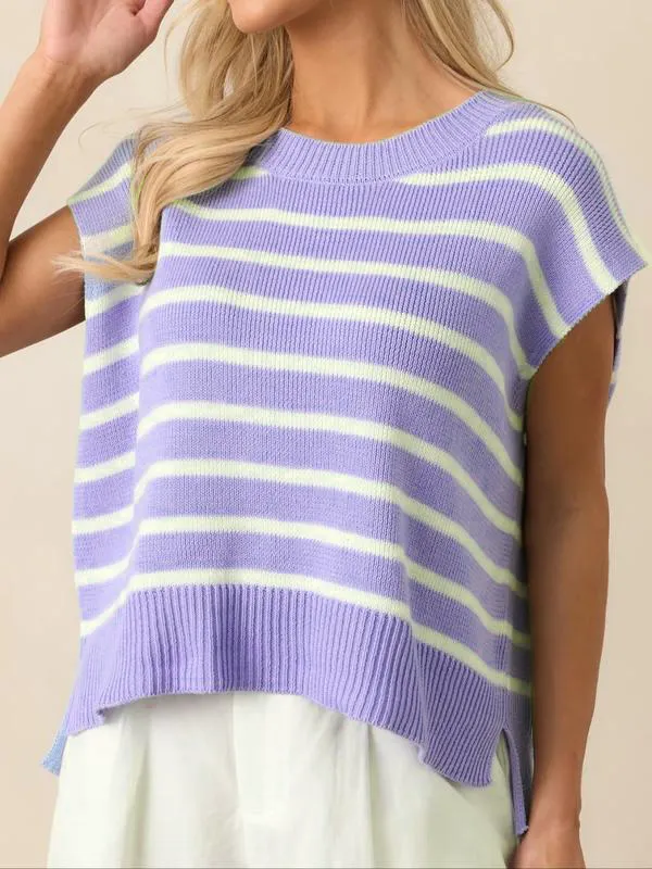 ​​Women's Striped Crew Neck Pullover (Just $3 Each!)