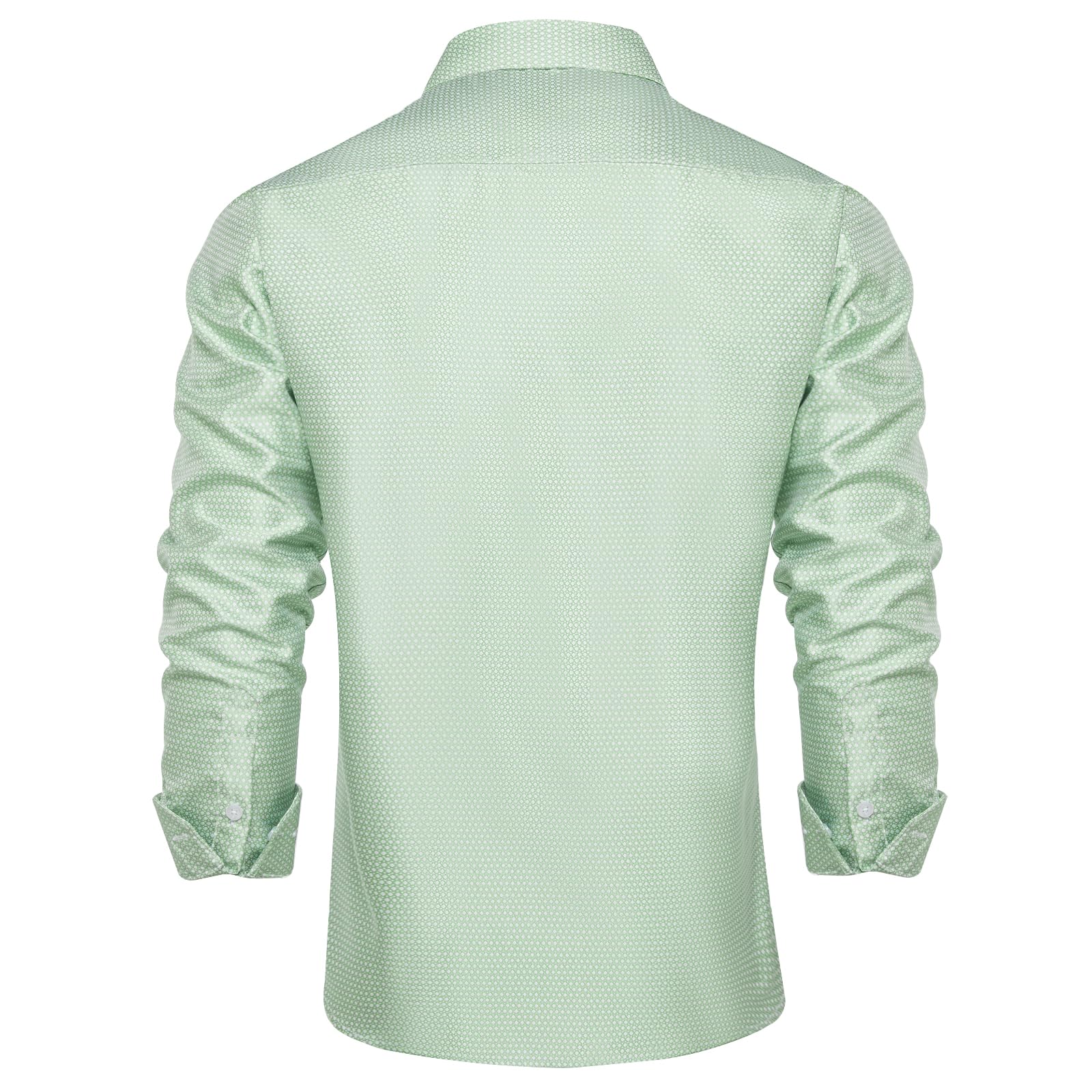 Men's Paisley Dress Shirt Long Sleeve Wrinkle Free Button Down Cowboy Shirts - Sage Green&paisley