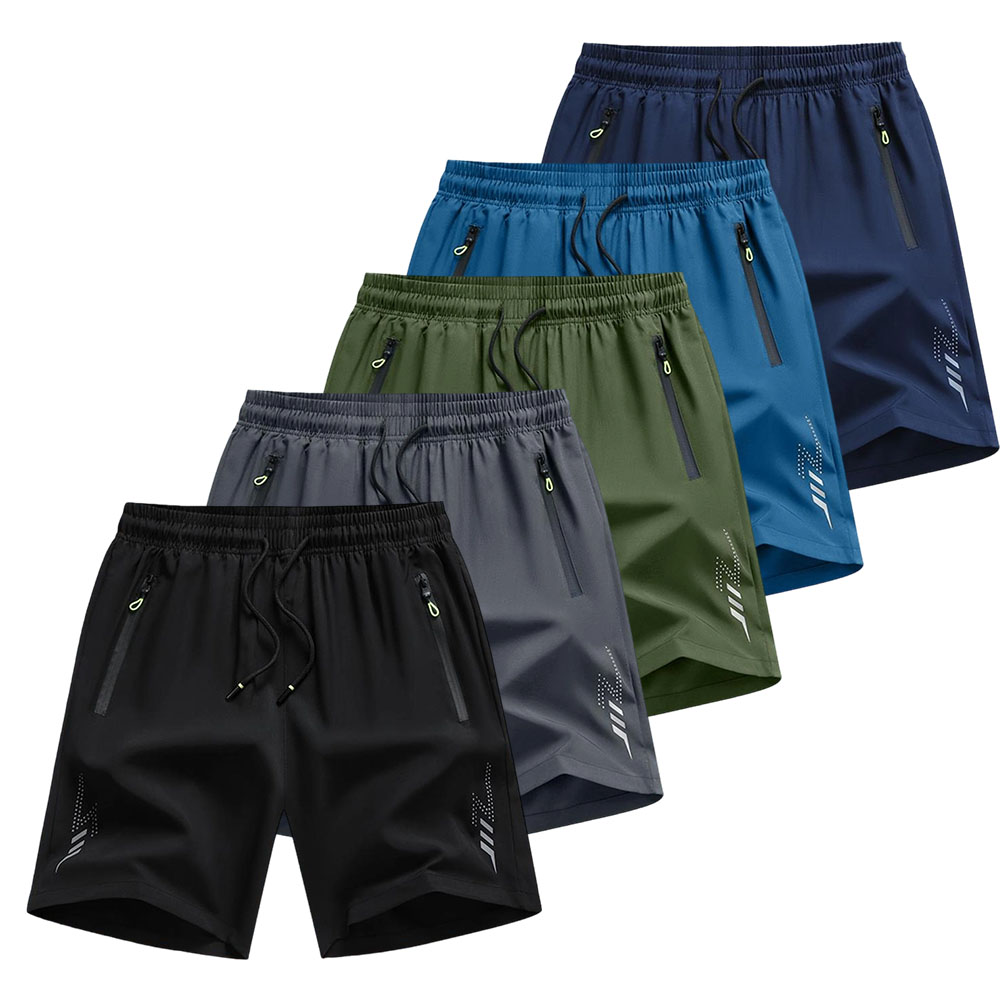 Men's Lightweight Casual Shorts - Elastic Waist with Adjustable Drawstring, Side Pockets, Breathable Fabric