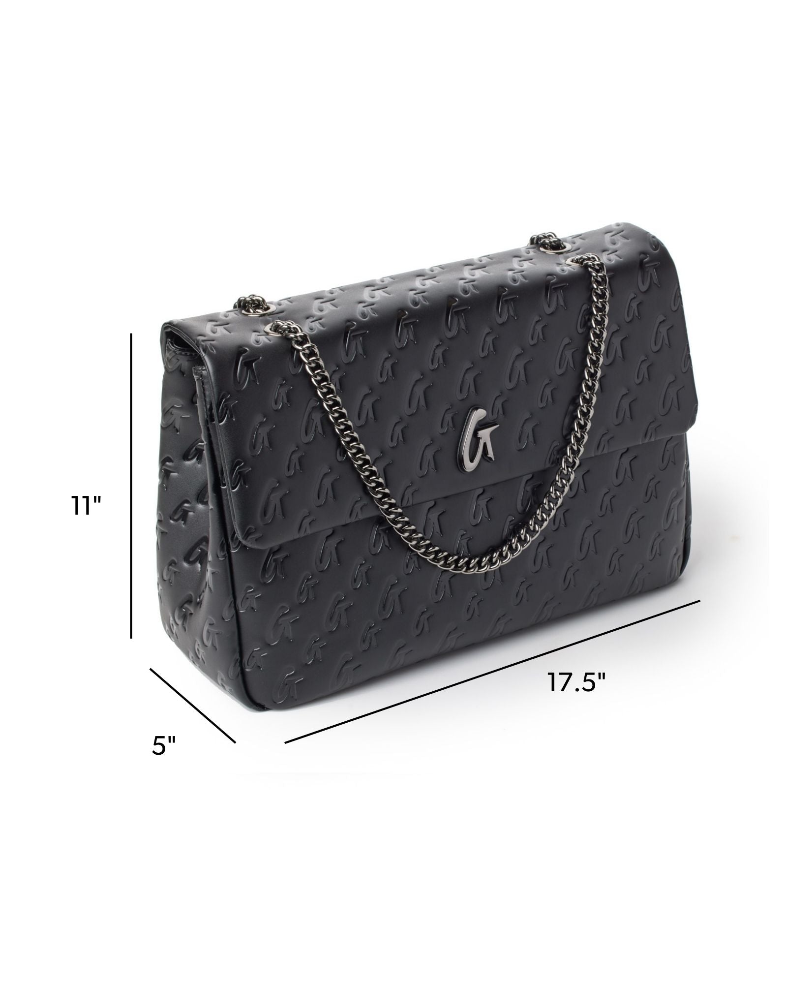 XL MONOGRAM FLAP BAG - BLACK