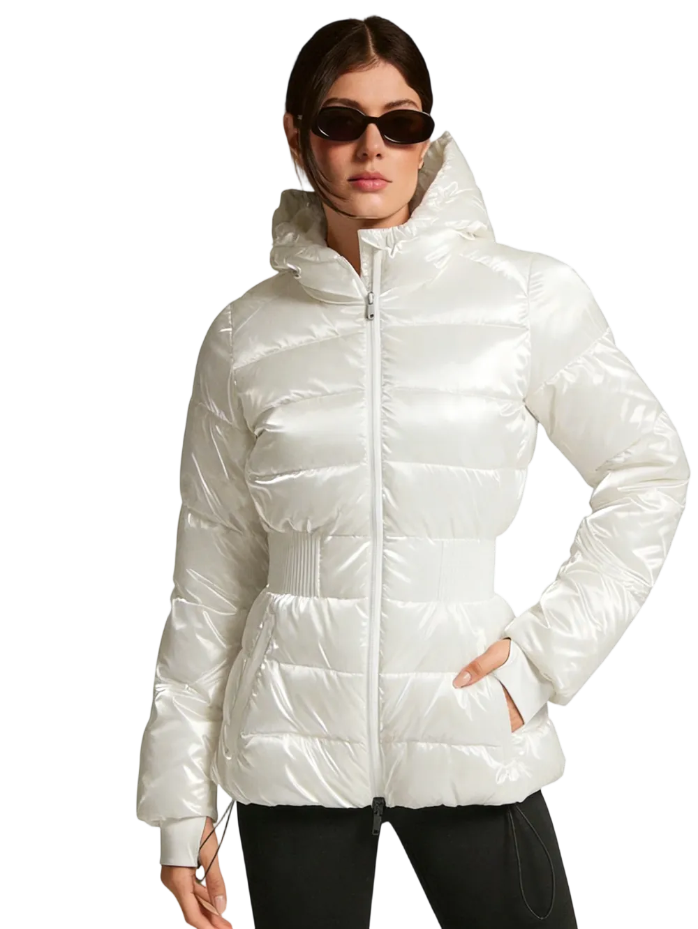 Shiny Water-Repellent Lightweight Puffer Jacket
