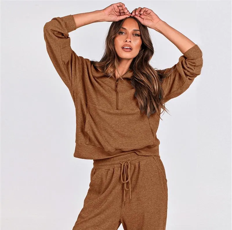 Women’s 2-Piece Half Zip Pullover & Jogger Pants Set