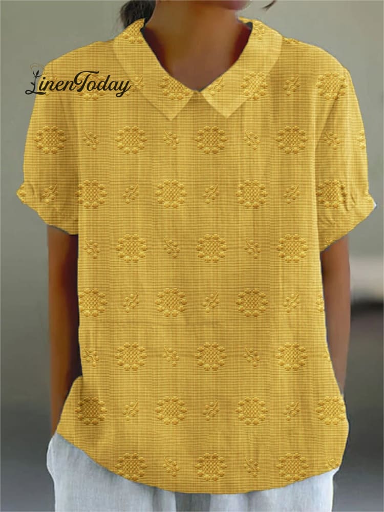 Women's Casual Cotton And Linen Shirt