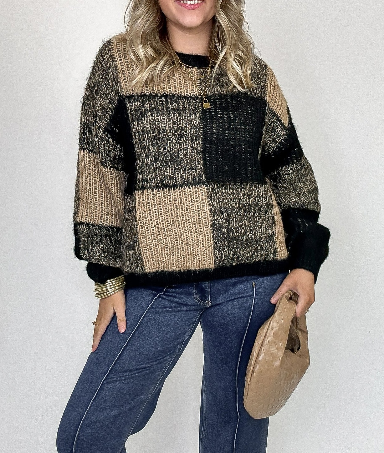 Cozy Grove Plaid Knit Sweater