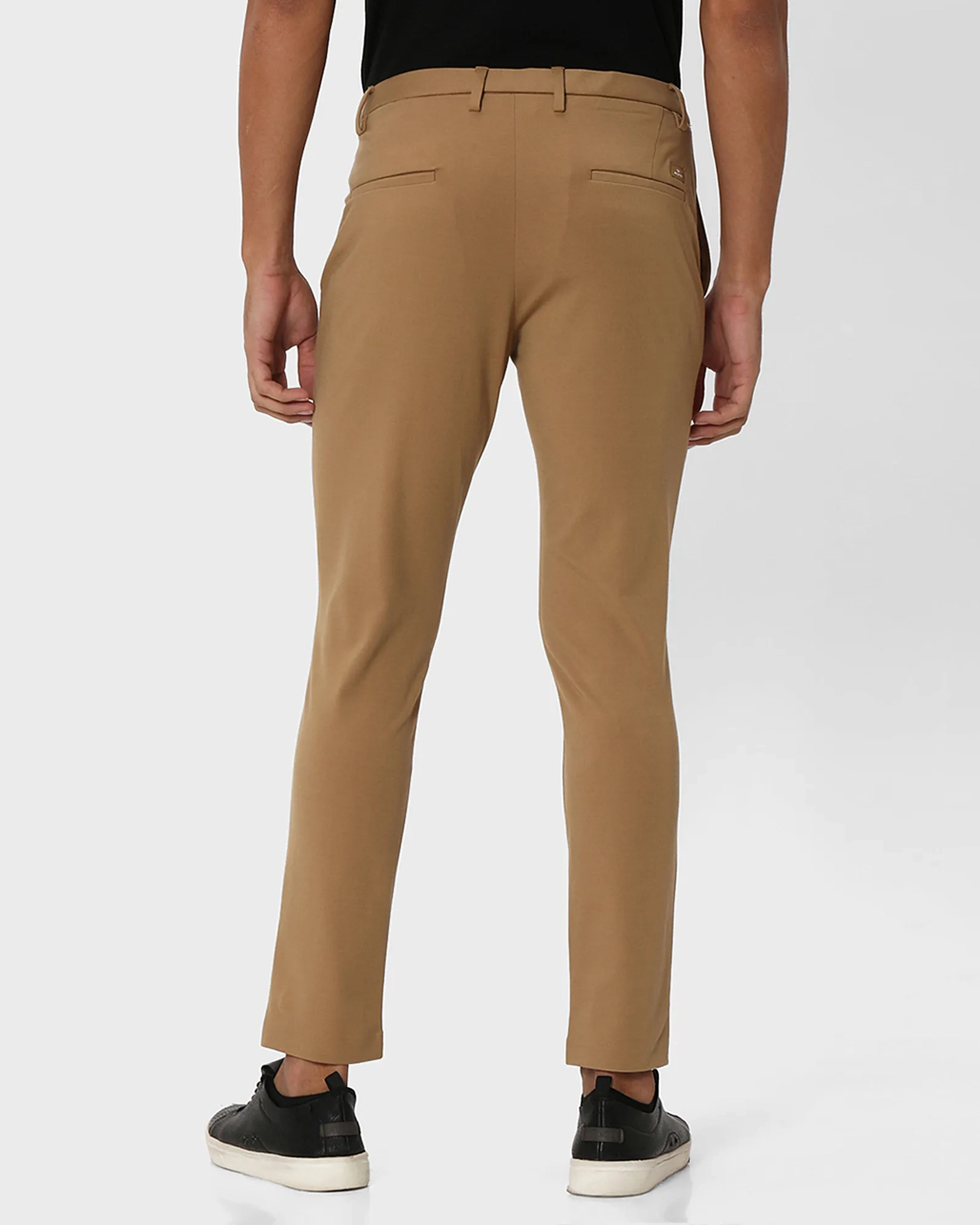 Classic Versatile Soft Slim-Fit Straight-Leg Khaki Trousers