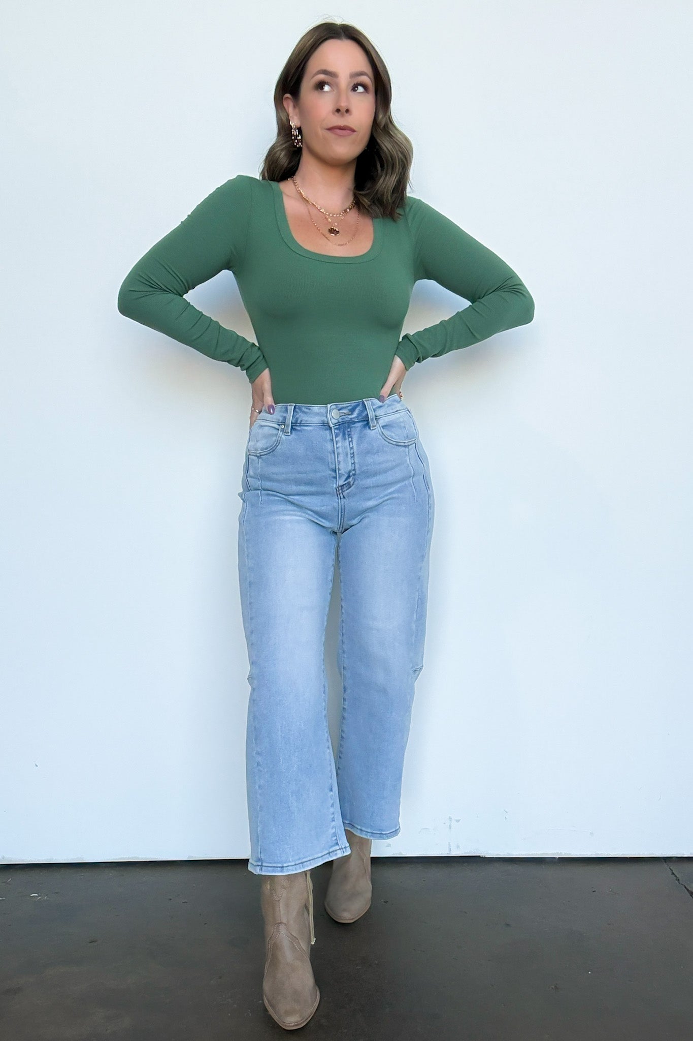 Crop Wide Leg Seam Detail Pants