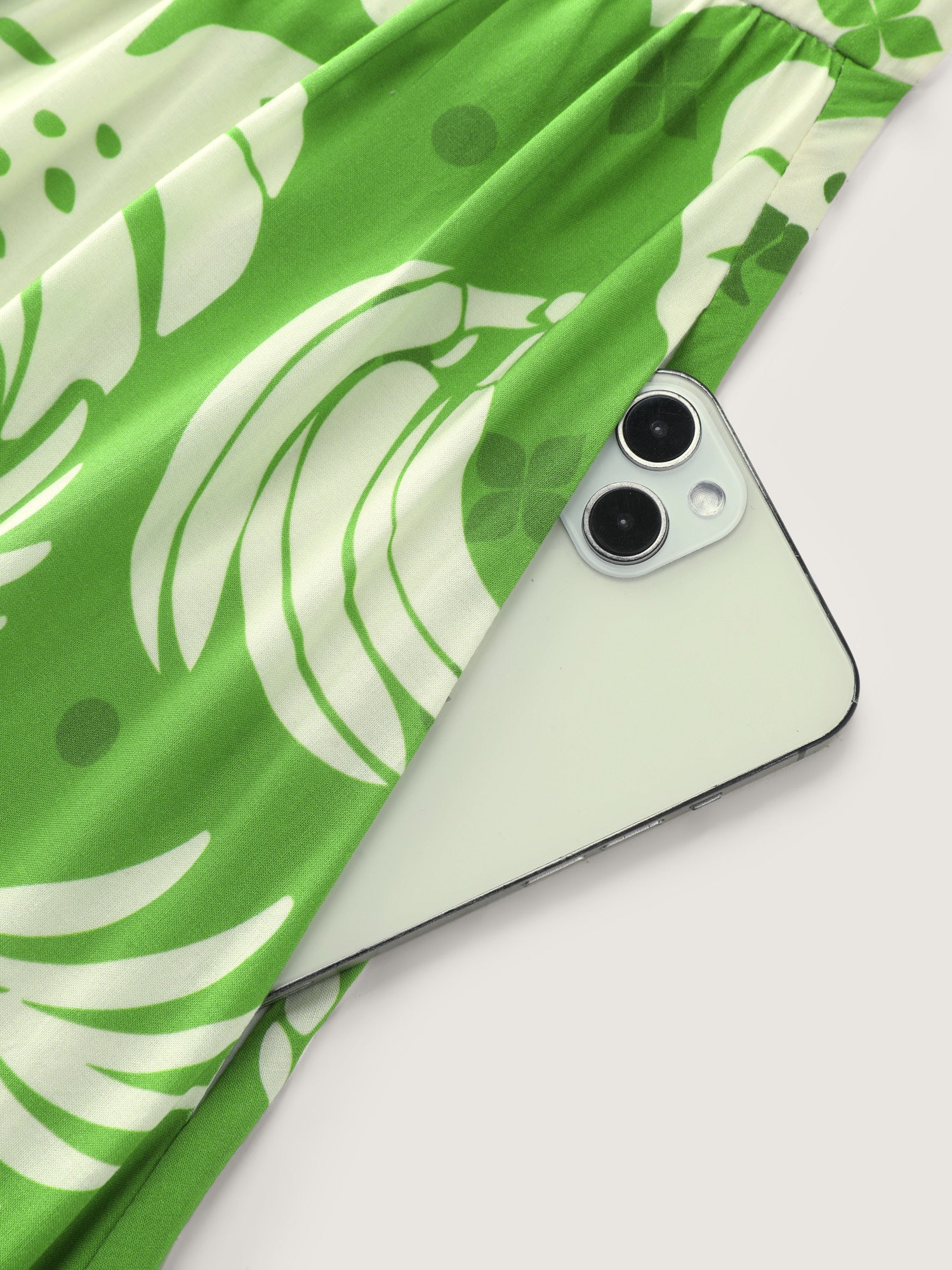 Breezy Tropical Print Waist Defining Maxi Dress