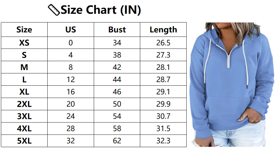 Women's Plus Size Hoodies Quarter Zip-Up Sweatshirts