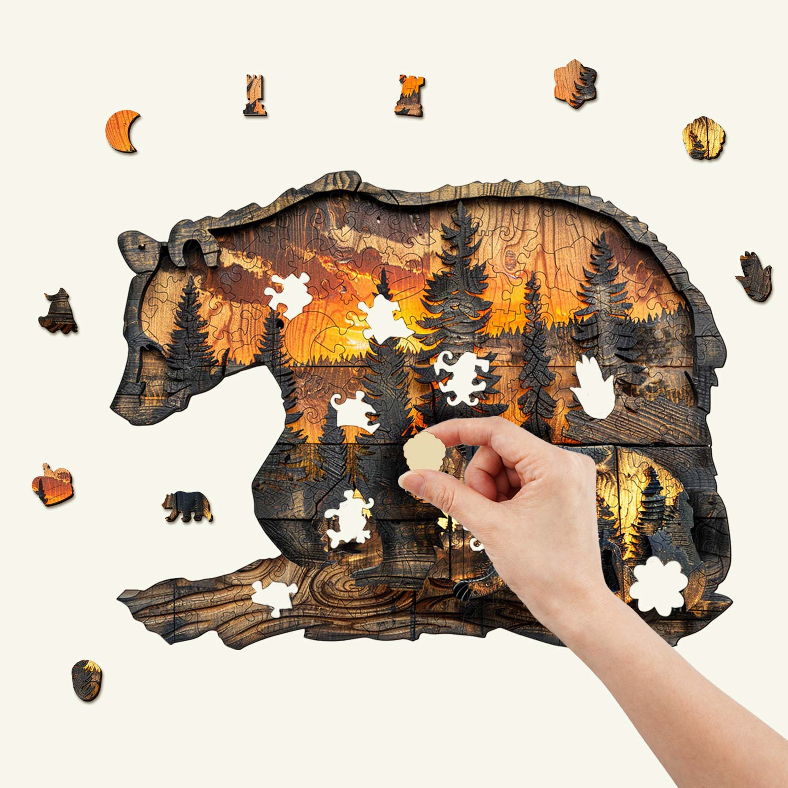 Woodcarving Bear Wooden Jigsaw Puzzle