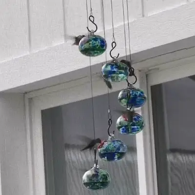 Glasses Wind Chime Hummingbird Feeder
