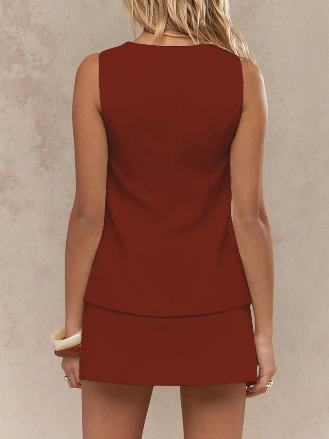 Square Neck Tank and Skirt Set