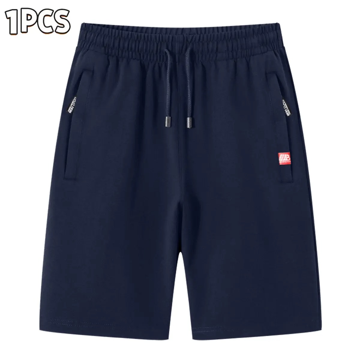 Men’s casual athletic shorts, made from breathable fabric with a zipper design