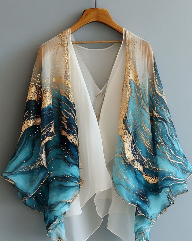 Summer vacation high-end chiffon cardigan 7a93