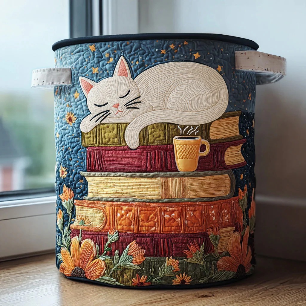 Cat Quilted Laundry Basket – 2026 New 3D Textured Craft Design
