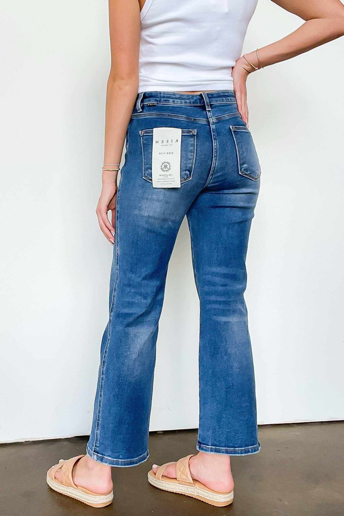 High Rise Ankle Straight Jeans