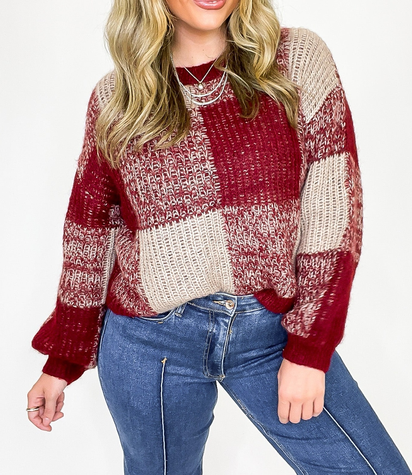 Cozy Grove Plaid Knit Sweater