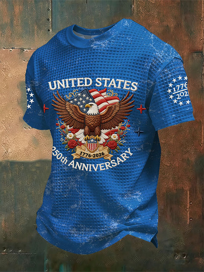 Men'S 250Th Anniversary Celebration Printed T-Shirt For American Independence Day