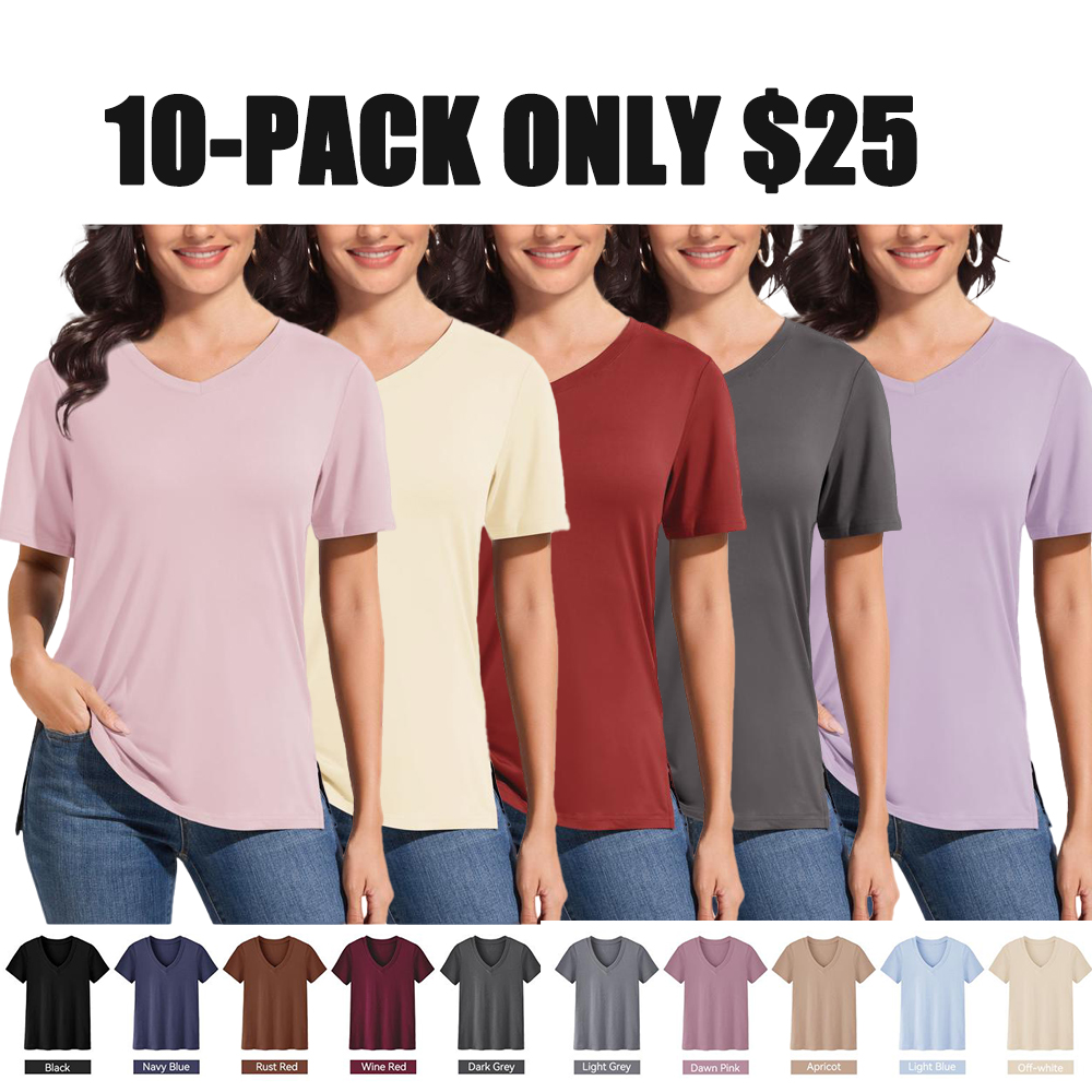 Plus Size Women’s V-Neck T-Shirts – Lightweight Breathable Casual Tops for Summer