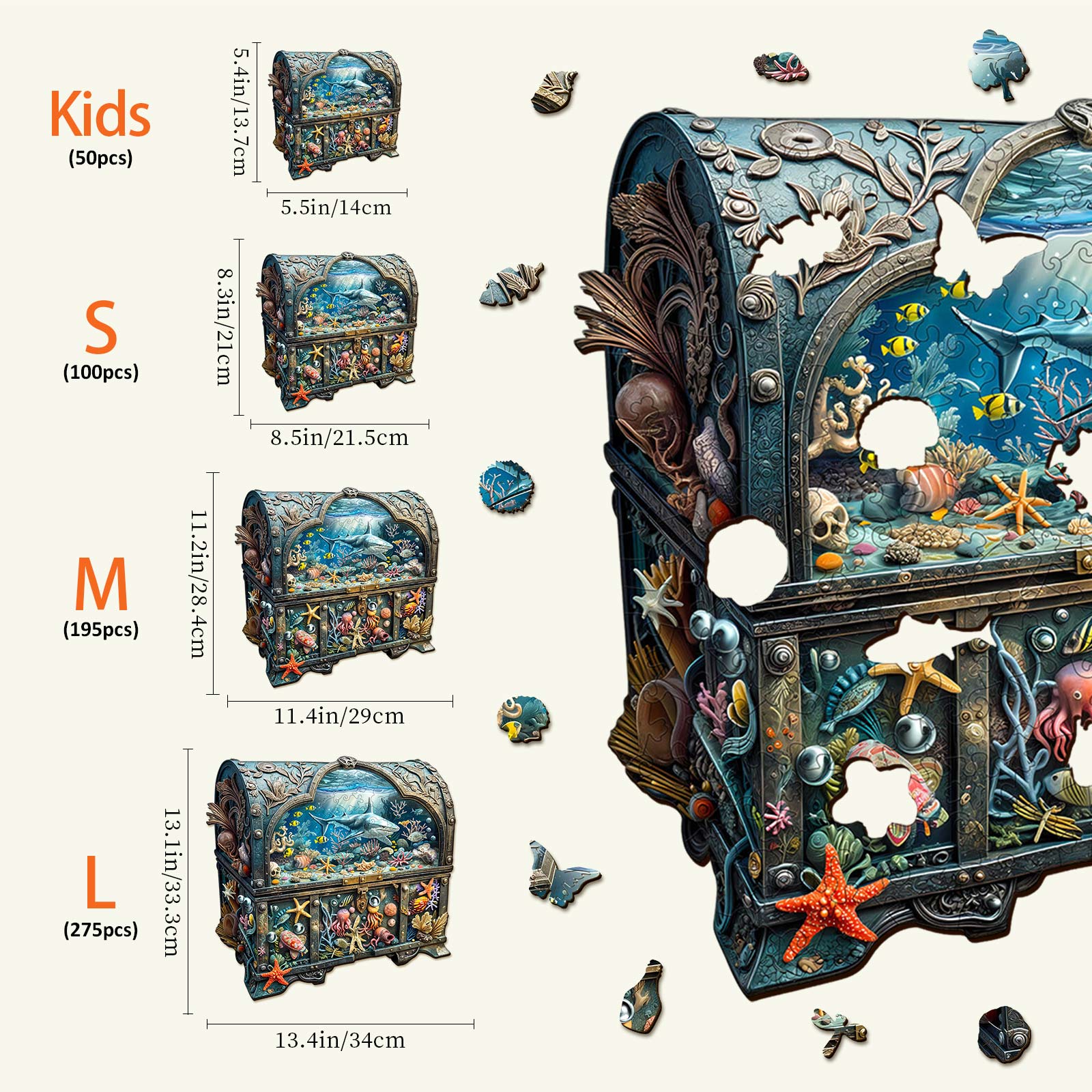 Treasure Chest Ocean-2 Wooden Jigsaw Puzzle