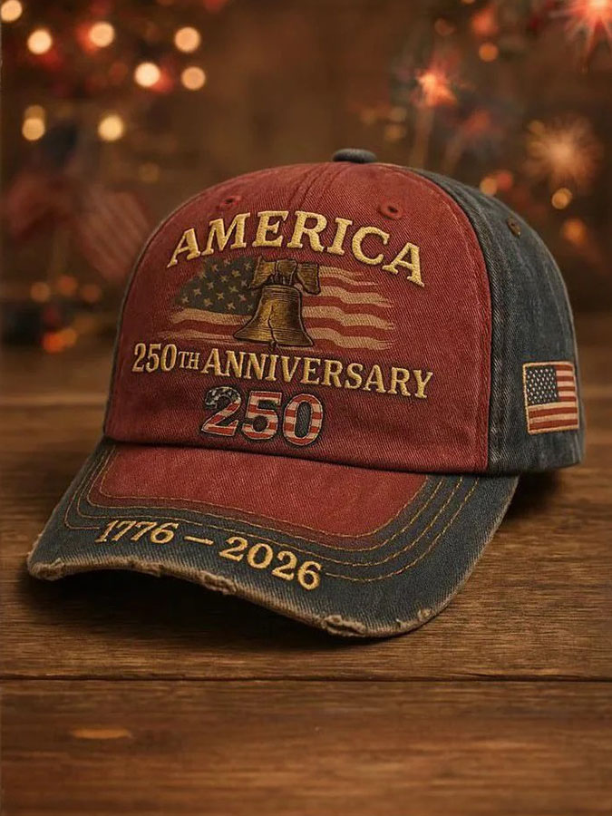 Unisex Retro Independence Day 250Th Anniversary Commemorative Print Casual Baseball Cap