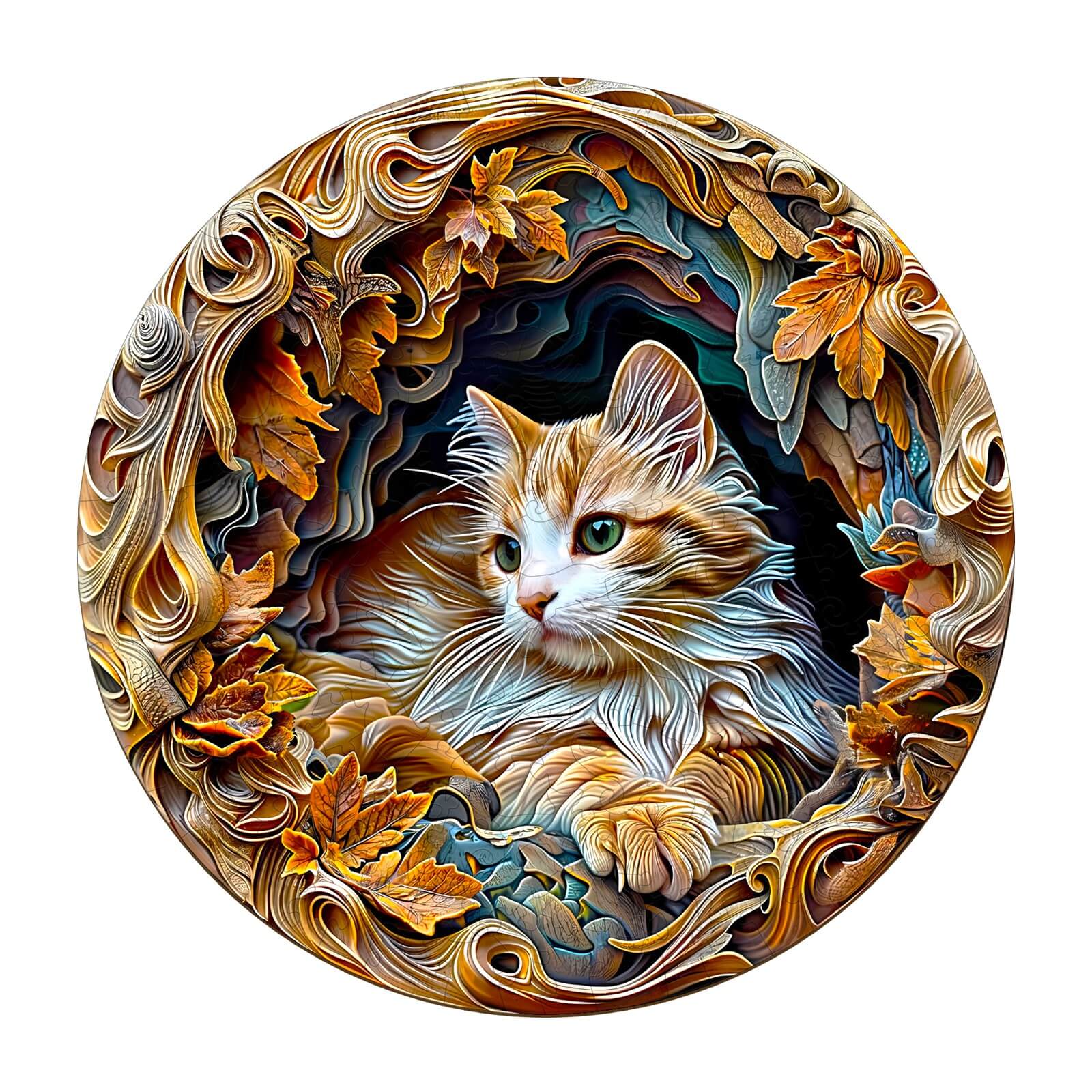 Cat In Cave Wooden Jigsaw Puzzle