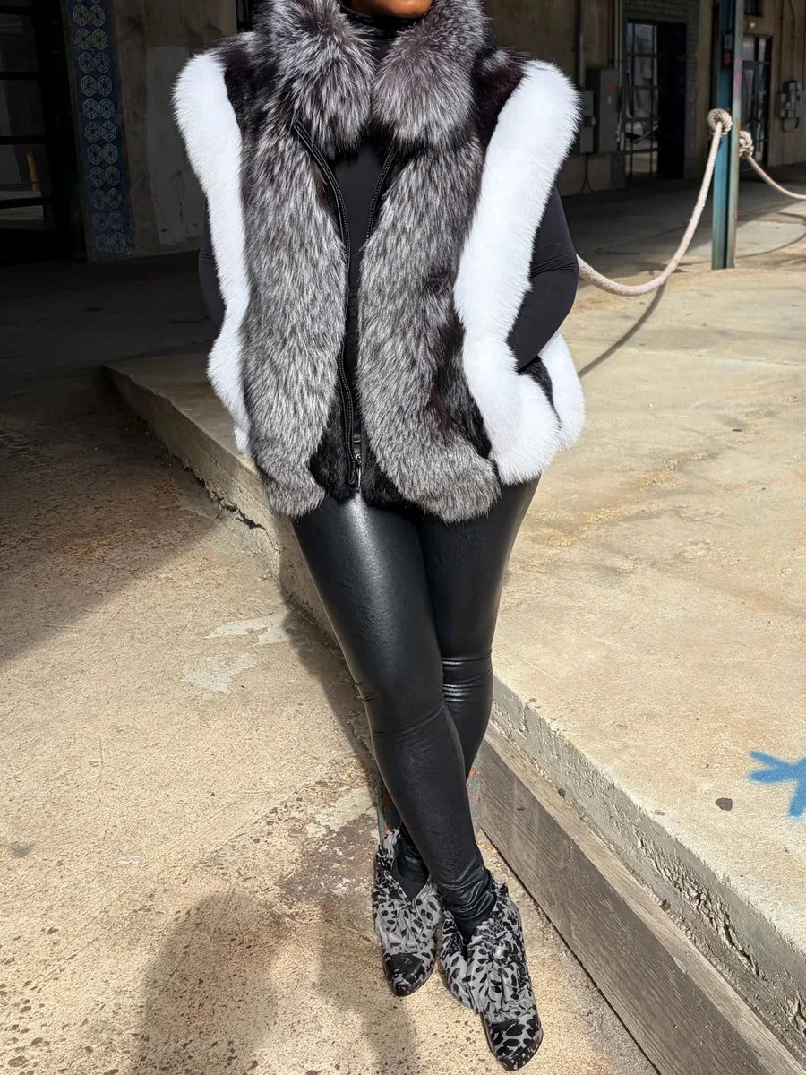 Faux Fox Fur Coat Vest