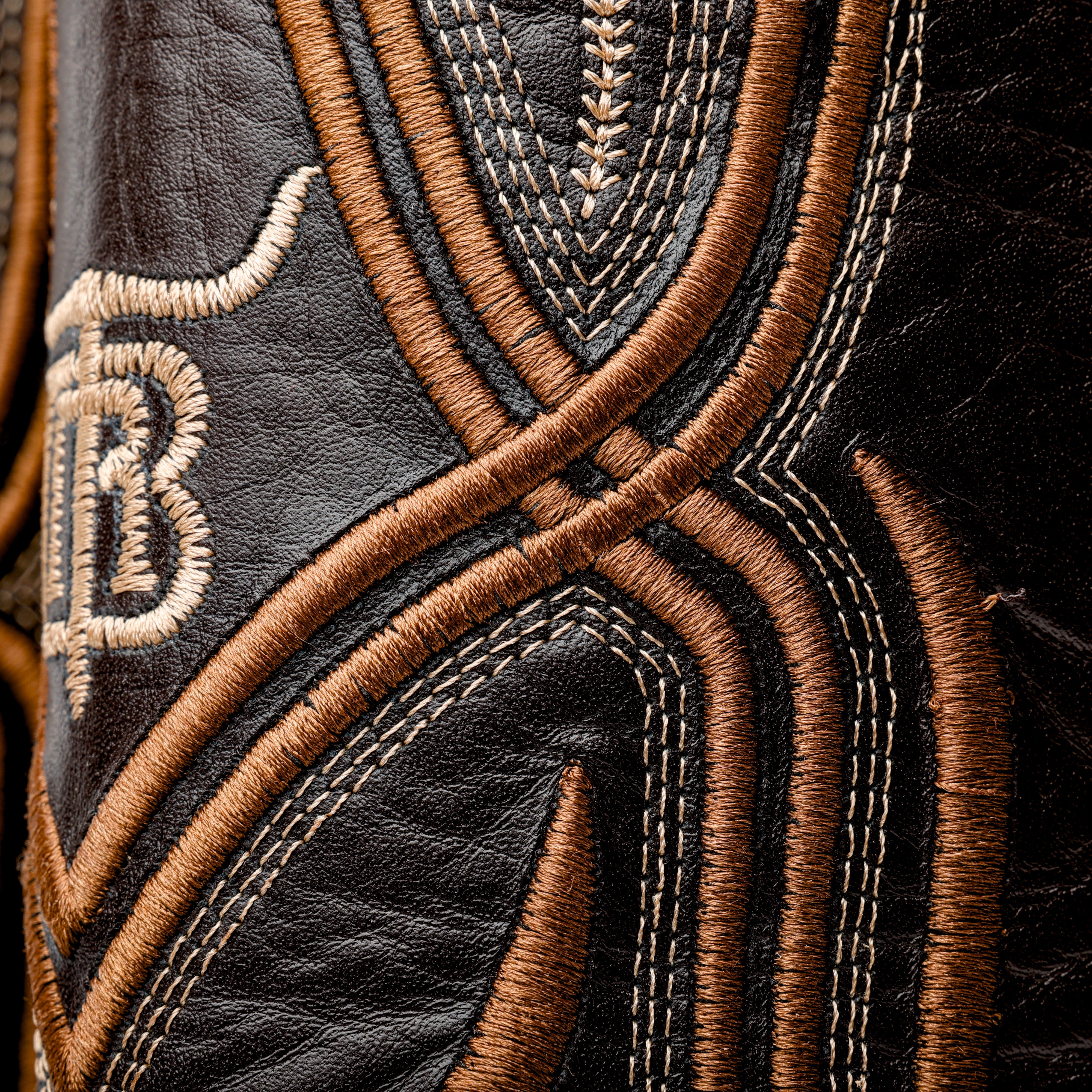 Chocolate Brown Ostrich Leather Boots - Square Toe