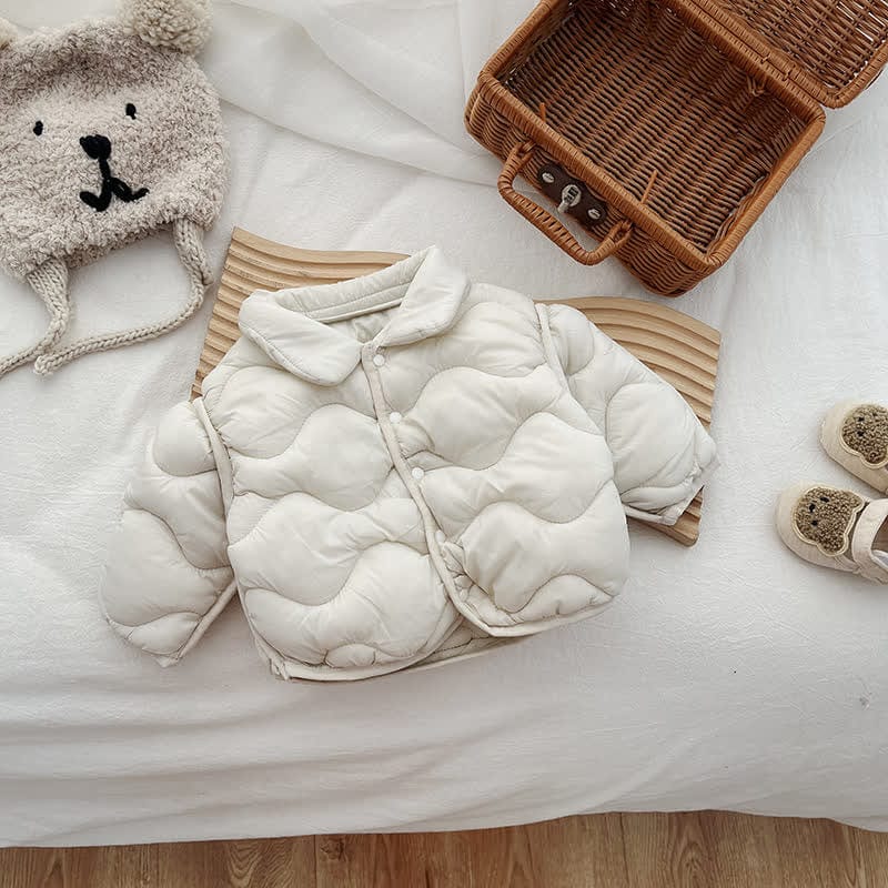 Baby Lapel Solid Color Cotton Padded Jacket