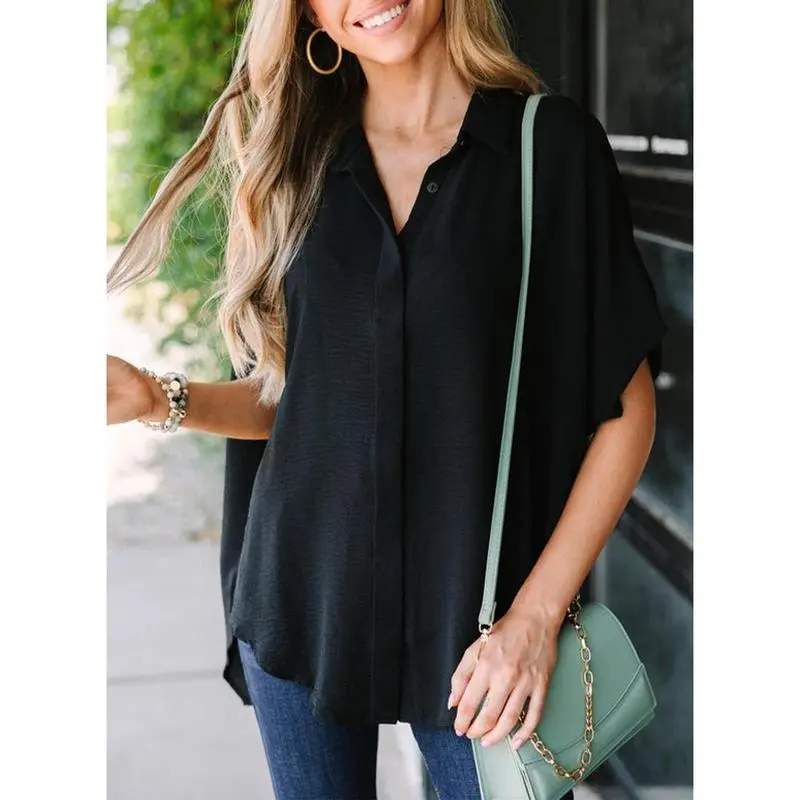 Women's Casual V Neck Button Down Shirts  (Just $3 Each!)