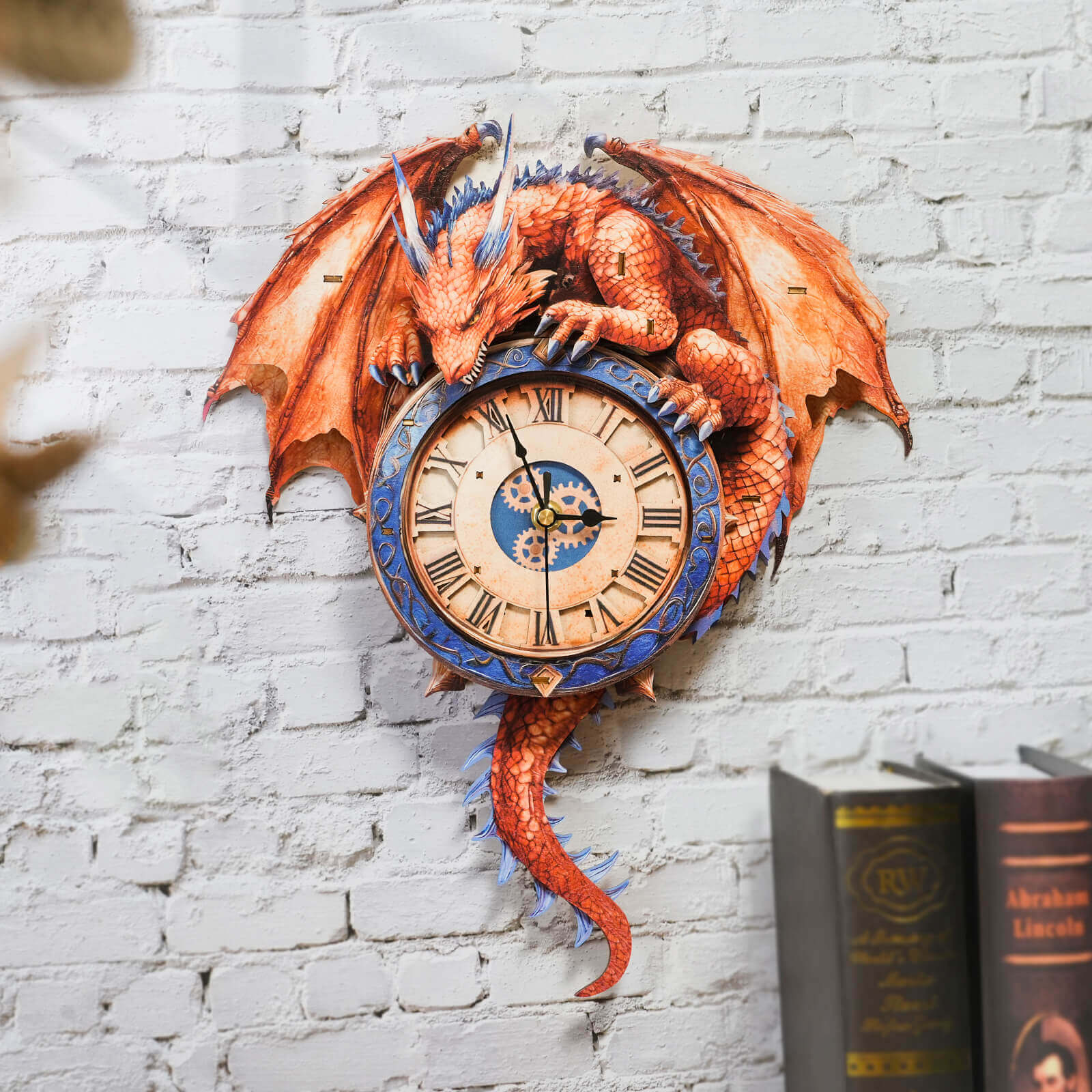 Flame Dragonâ€“ DIY Wooden Clock, 3D Puzzle Craft Kit