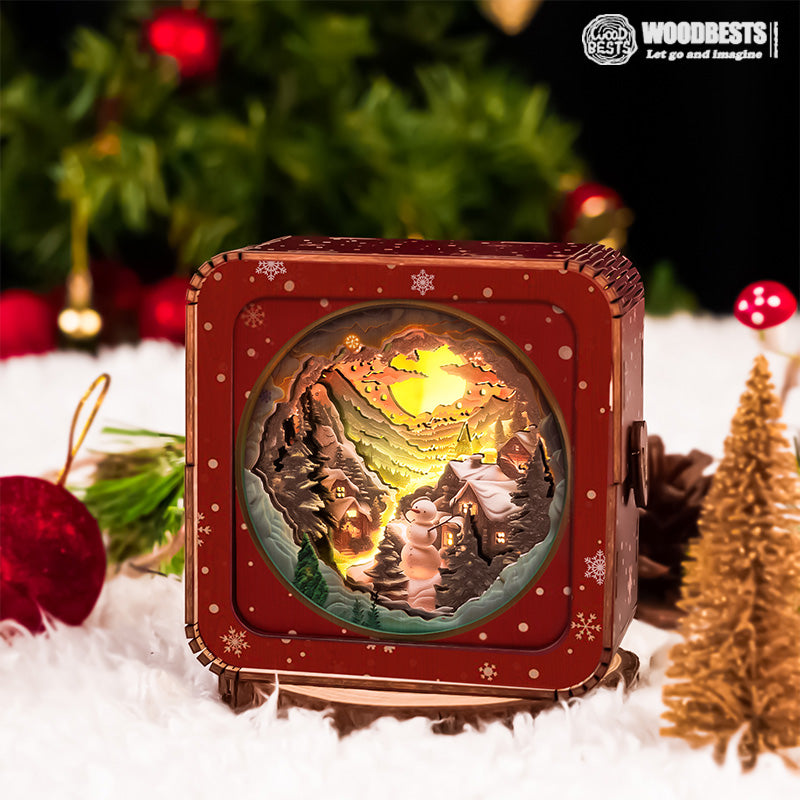 Snow Mountain Hut Kit - 3D Wooden Puzzle Night Light
