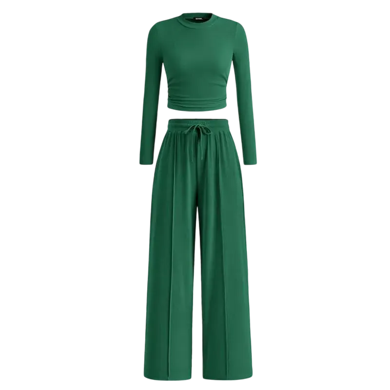 🔥Last Day 89% OFF🔥Women's Fall 2-Piece Set – Top & Wide-Leg Pants