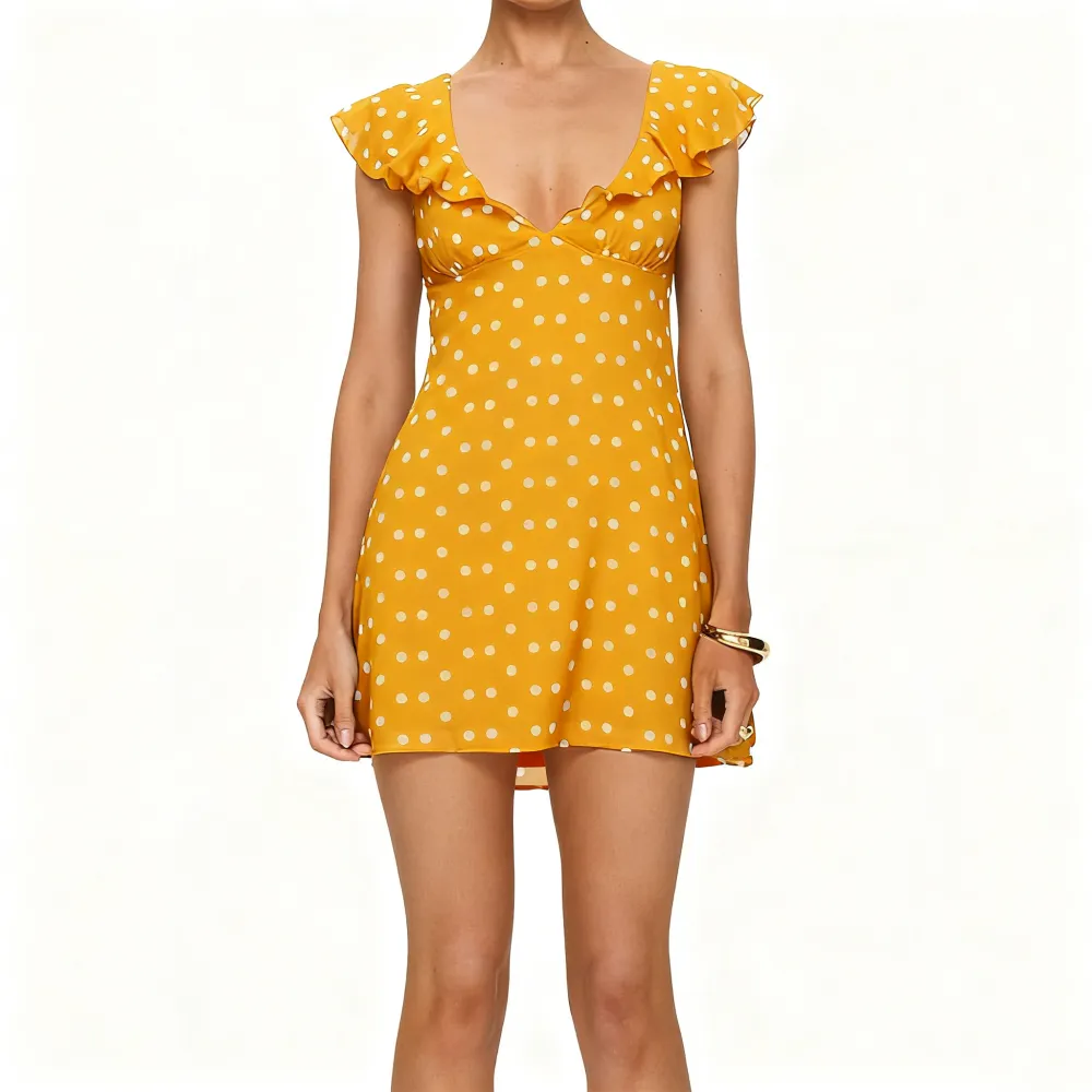 Women's Summer Classic Polka Dot Print Short-Sleeve Dress