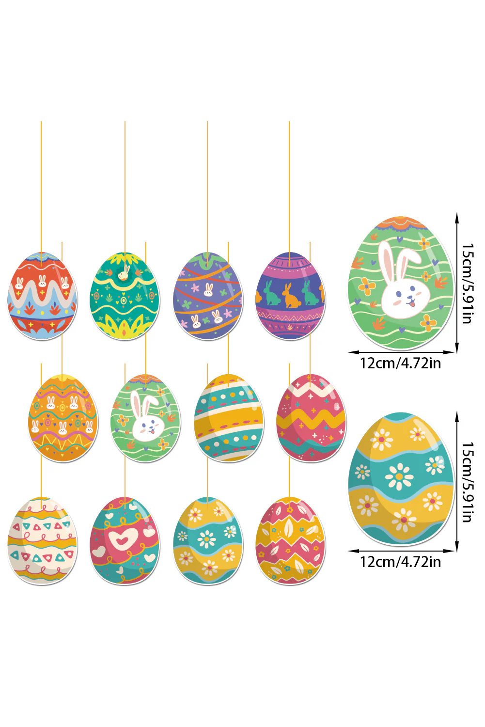 Ginger Easter Eggs Paper Decorative Pendant Set