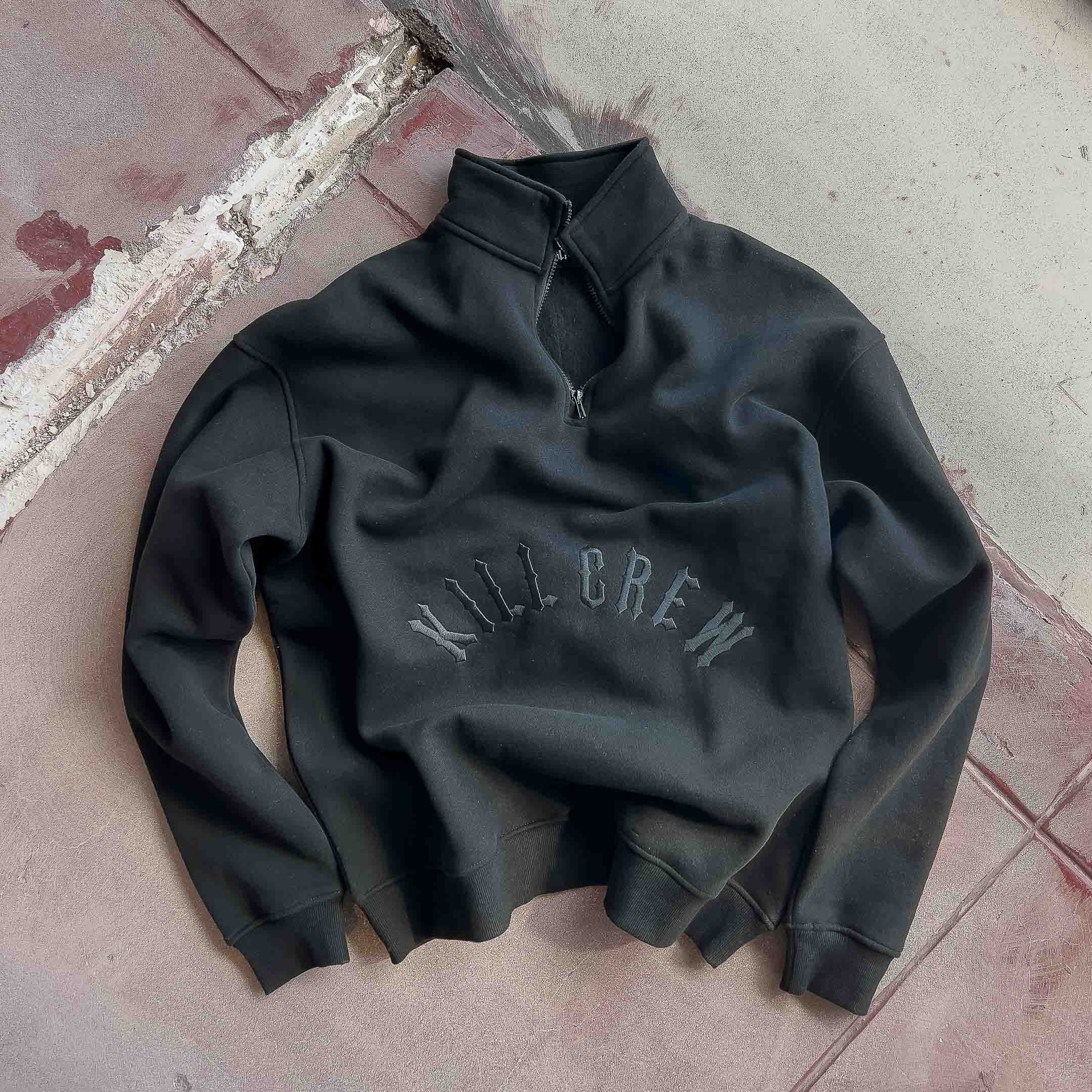 KILL CREW LUX QUARTER ZIP UP - BLACKOUT