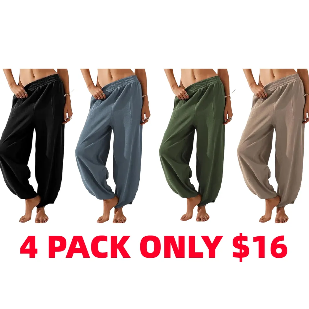 🔥8- PACK Women's Harem Barrel Pants